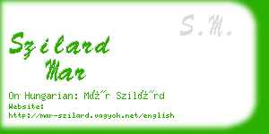 szilard mar business card